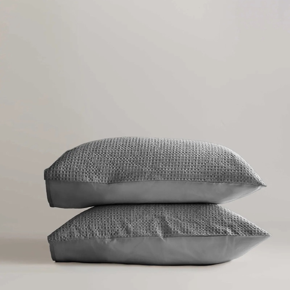 NWOT Organic Luxe Honeycomb Sham Set Standard - 2 shams